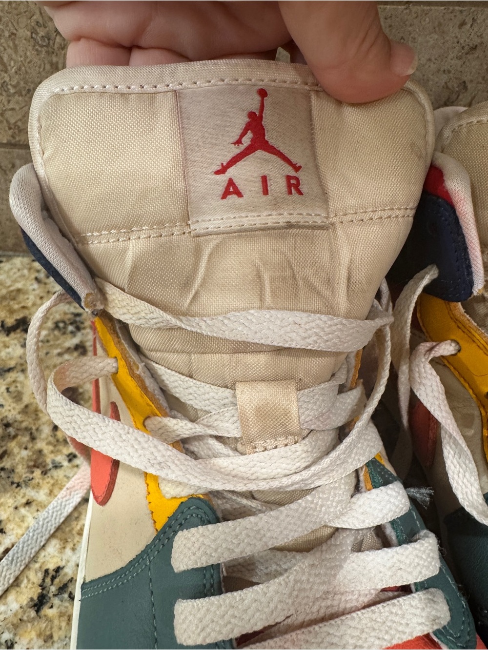 Jordan Air Jordan 1 Mid Multicolored Swoosh Leather Sz 9.5Colorblock DN3738-400 - Picture 7 of 8